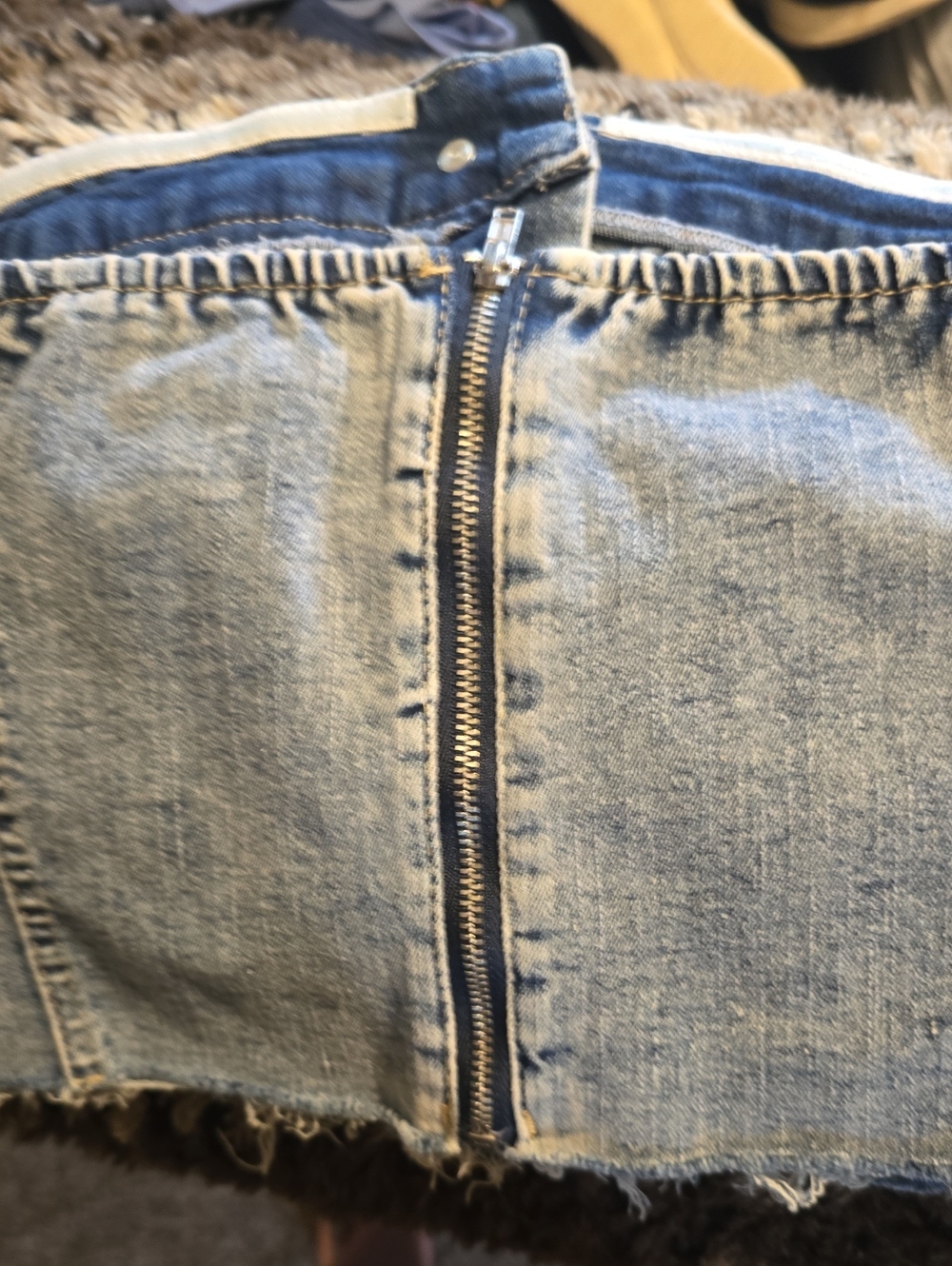 Denim Strapless Button-Front Crop Top - Blue - Picture 2 of 3